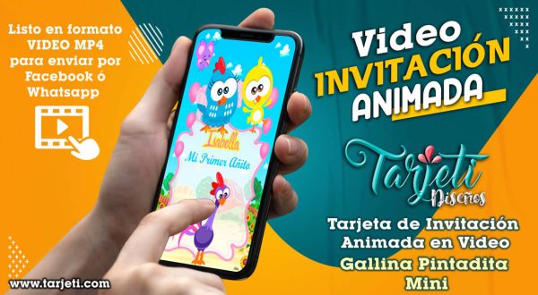 Video Invitación de Gallina Pintadita Mini en MP4