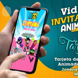 Video Invitación de Jovenes Titanes Mujer en MP4