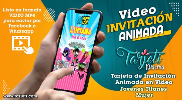 Video Invitación de Jovenes Titanes Mujer en MP4