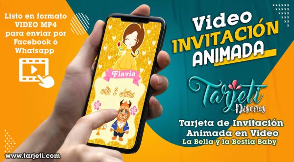 Video Invitación de La Bella y la Bestia Baby en MP4