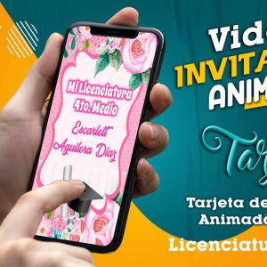 Video Invitación de Licenciatura Rosado en MP4