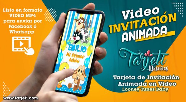 Video Invitación de Looney Tunes Baby en MP4