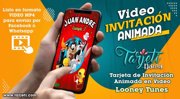 Video Invitación de Looney Tunes en MP4