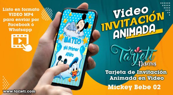 Video Invitación de Mickey Bebe 02 en MP4