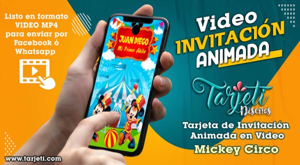 Video Invitación de Mickey Circo en MP4