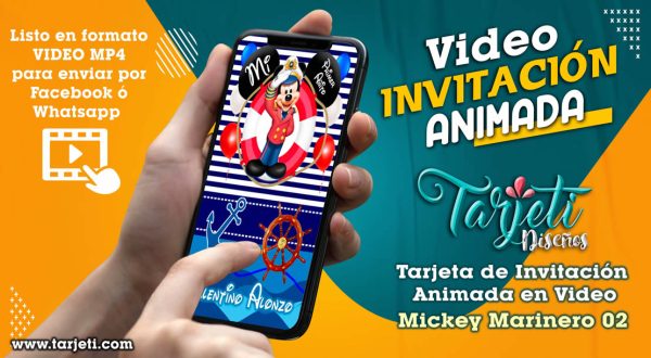 Video Invitación de Mickey Marinero 02 en MP4