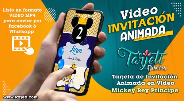 Video Invitación de Mickey Rey Principe en MP4