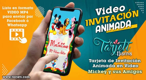 Video Invitación de Mickey y sus Amigos en MP4