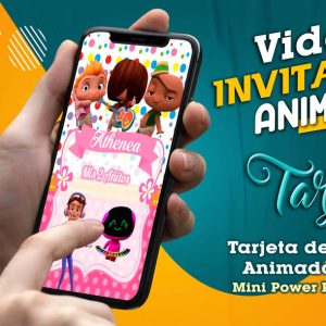 Video Invitación de Mini Power Rockers Girl 02 en MP4