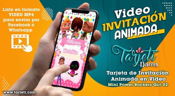 Video Invitación de Mini Power Rockers Girl 02 en MP4