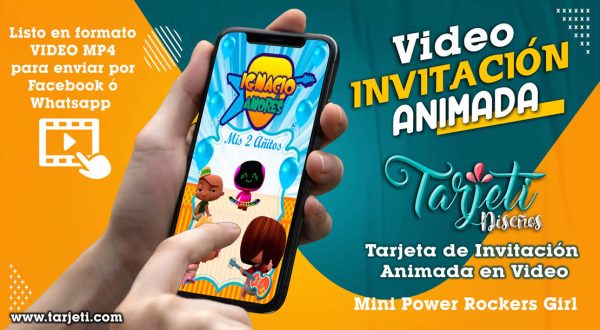 Video Invitación de Mini Power Rockers en MP4
