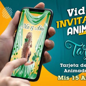 Video Invitación de Mis 15 Años Verde en MP4