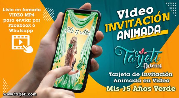 Video Invitación de Mis 15 Años Verde en MP4