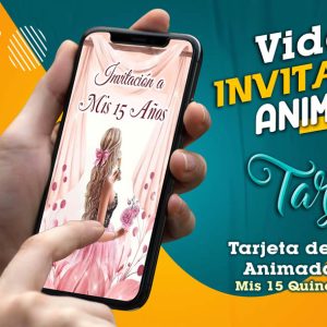 Video Invitación de Mis 15 Quince Rosa en MP4