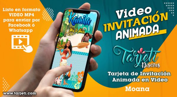Video Invitación de Moana en MP4