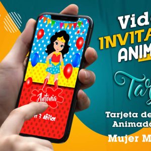 Video Invitación de Mujer Maravilla en MP4