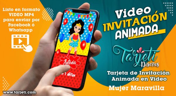 Video Invitación de Mujer Maravilla en MP4