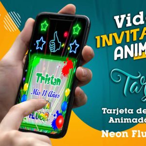 Video Invitación de Neon Fluor Varon en MP4