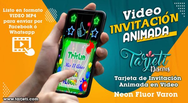 Video Invitación de Neon Fluor Varon en MP4