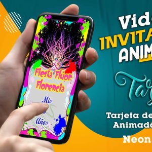 Video Invitación de Neon Fluor Girl en MP4