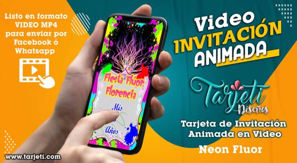 Video Invitación de Neon Fluor Girl en MP4