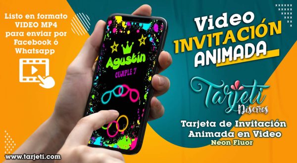 Video Invitación de Neon Fluor en MP4