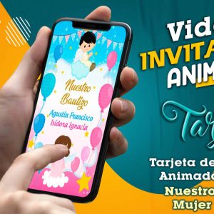 Video Invitación de Nuestro Bautizo Mujer y Varon en MP4