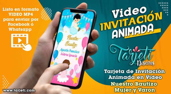 Video Invitación de Nuestro Bautizo Mujer y Varon en MP4