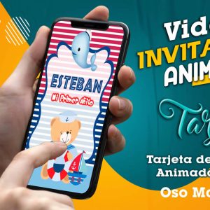 Video Invitación de Oso Marinero en MP4