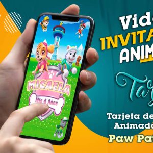 Video Invitación de Paw Patrol Niña en MP4