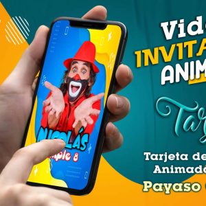 Video Invitación de Payaso CEPILLIN en MP4