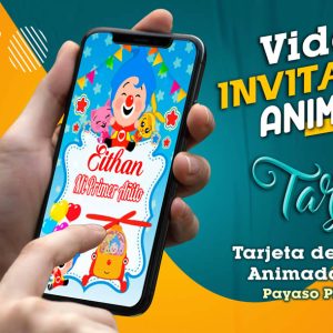 Video Invitación de Payaso Plim Plim 02 en MP4