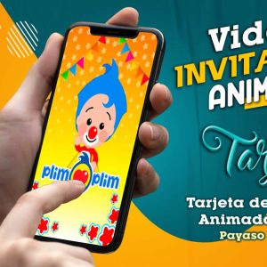 Video Invitación de Payaso Plim Plim en MP4