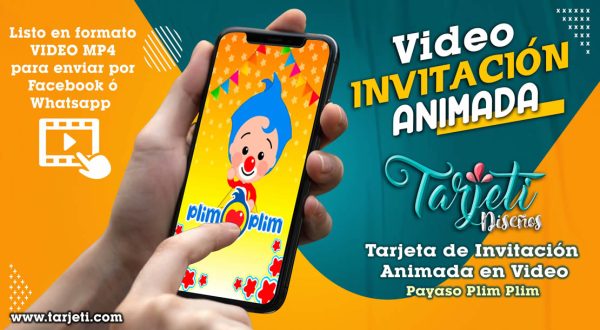 Video Invitación de Payaso Plim Plim en MP4
