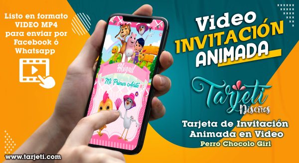 Video Invitación de Perro Chocolo Girl en MP4