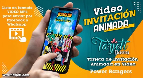Video Invitación de Power Rangers en MP4
