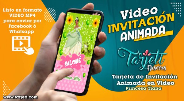 Video Invitación de Princesa Tiana en MP4