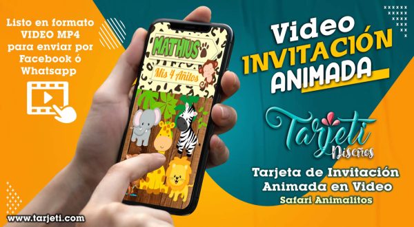 Video Invitación de Safari Animalitos 02 en MP4