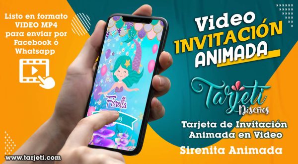 Video Invitación de Sirenita Animada en MP4