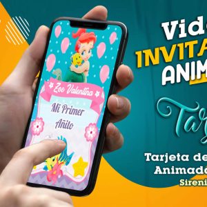 Video Invitación de Sirenita Bebe en MP4