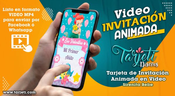 Video Invitación de Sirenita Bebe en MP4