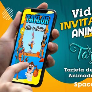 Video Invitación de Space Jam en MP4