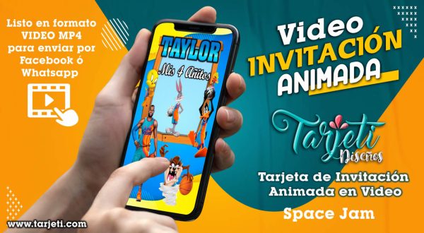 Video Invitación de Space Jam en MP4