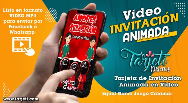 Video Invitación de Squid Game Juego Calamar en MP4