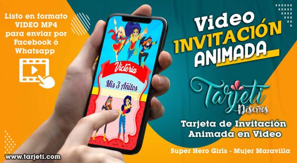 Video Invitación de Super Hero Girls en MP4