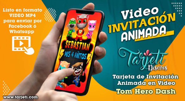 Video Invitación de Tom Hero Dash en MP4