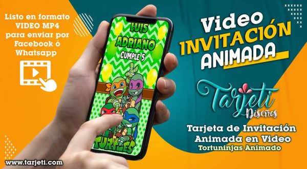 Video Invitación de Tortuninjas Animado en MP4
