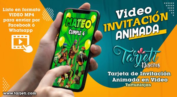 Video Invitación de Tortuninjas en MP4