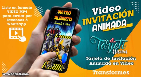 Video Invitación de Transformes en MP4