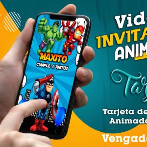Video Invitación de Vengadores Kids en MP4